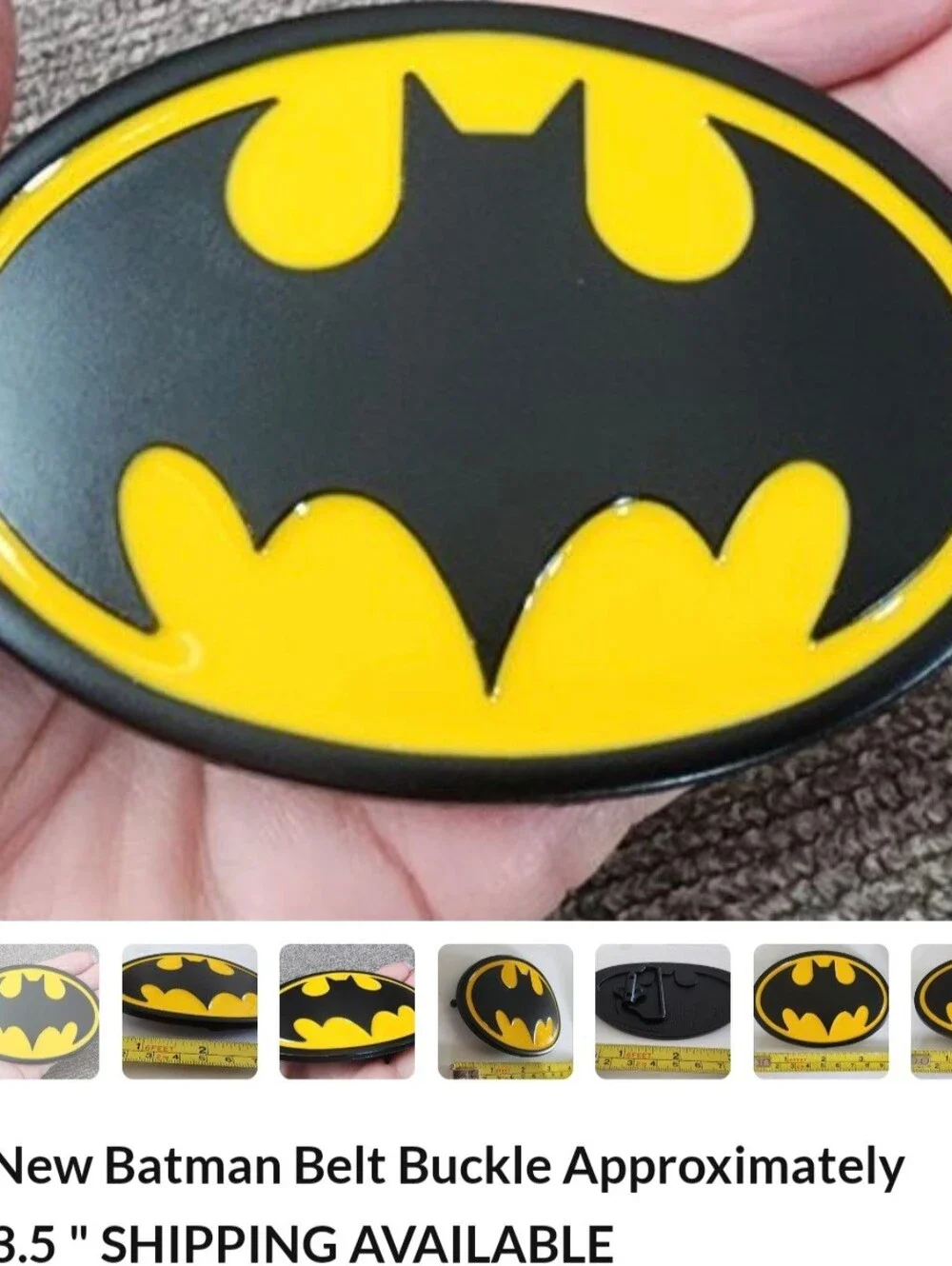 Batman Oval Belt Buckle Black & Yellow